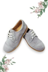 Zapatos comunión niño gris ante
