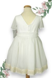 Vestido arras niña blanco con hilos de lurex